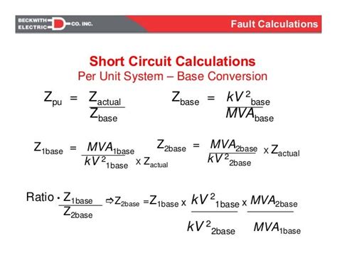 fault levels per unit system.